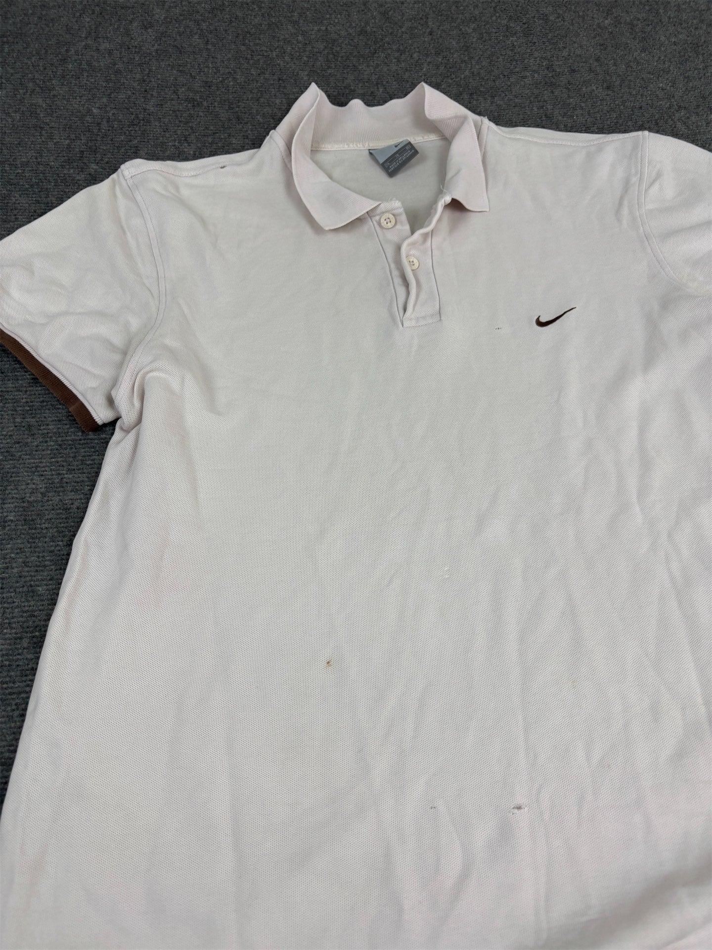 Vintage Y2K Nike Polo Men's XL Purple Brown Swoosh Trim Shirt Top Collared