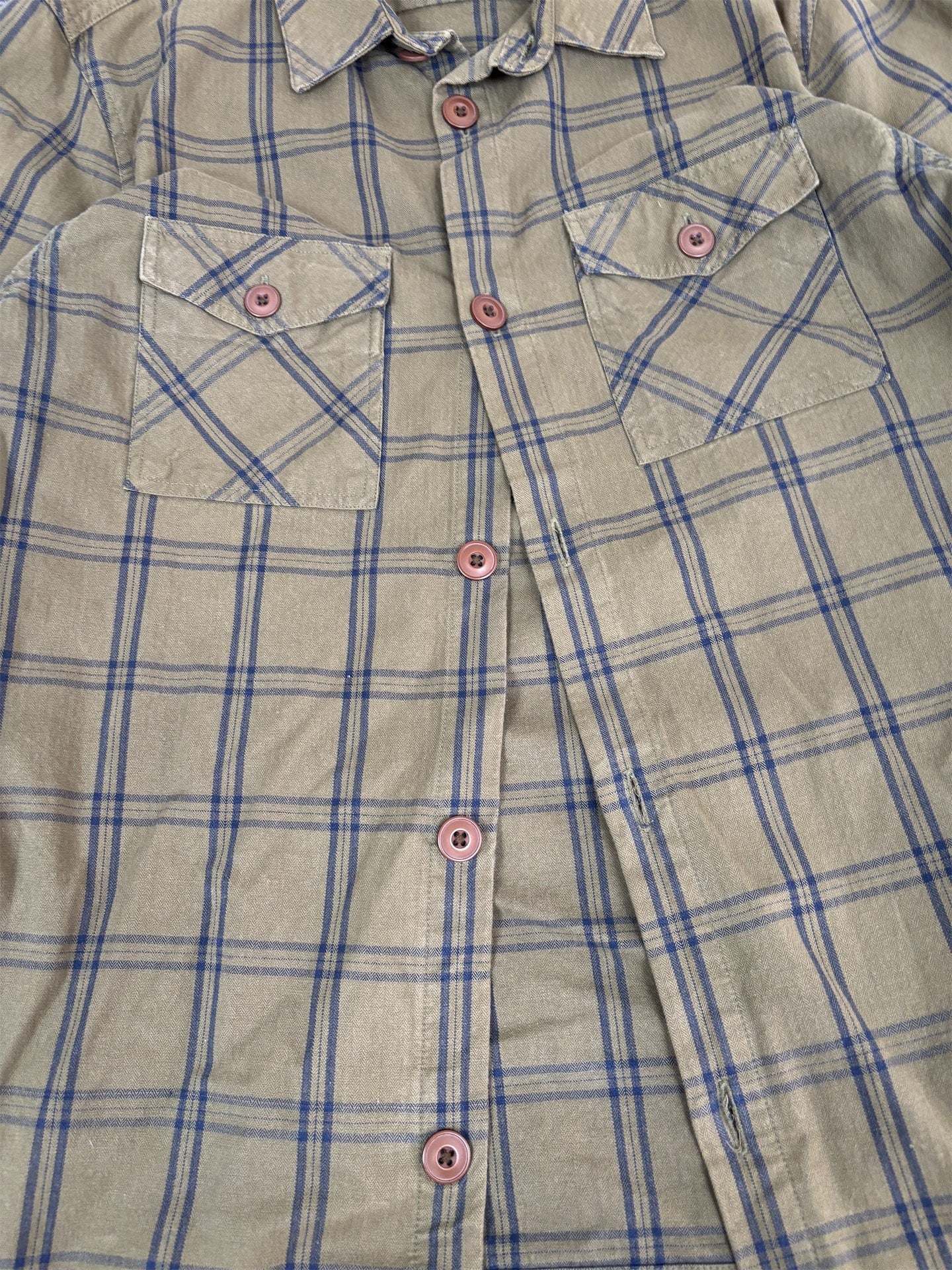 Men's Barbour Jacket Size L Green Check Pattern Lightweight  Button Down