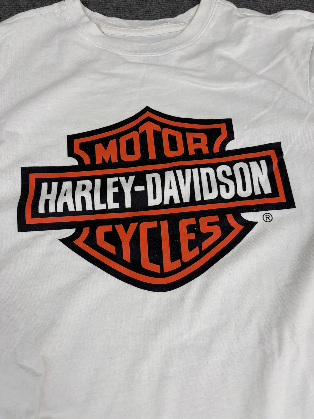 Harley Davidson T-shirtMen's M White Large Graphic Logo Tee Crew Neck