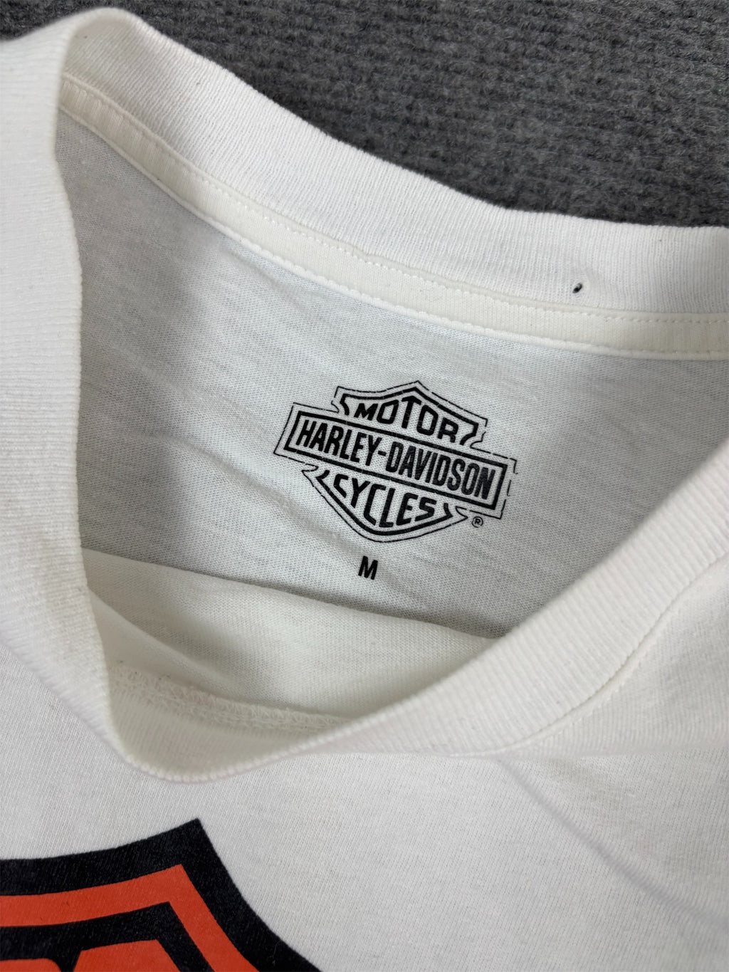 Harley Davidson T-shirtMen's M White Large Graphic Logo Tee Crew Neck