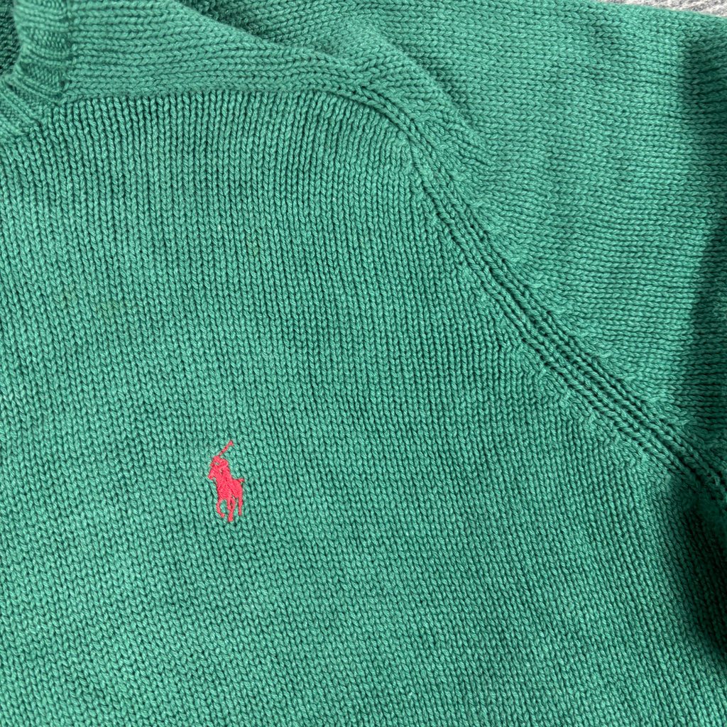 Vintage 90s Polo Ralph Lauren Knit Jumper Men's XL Green Red Small Pony Golf Core