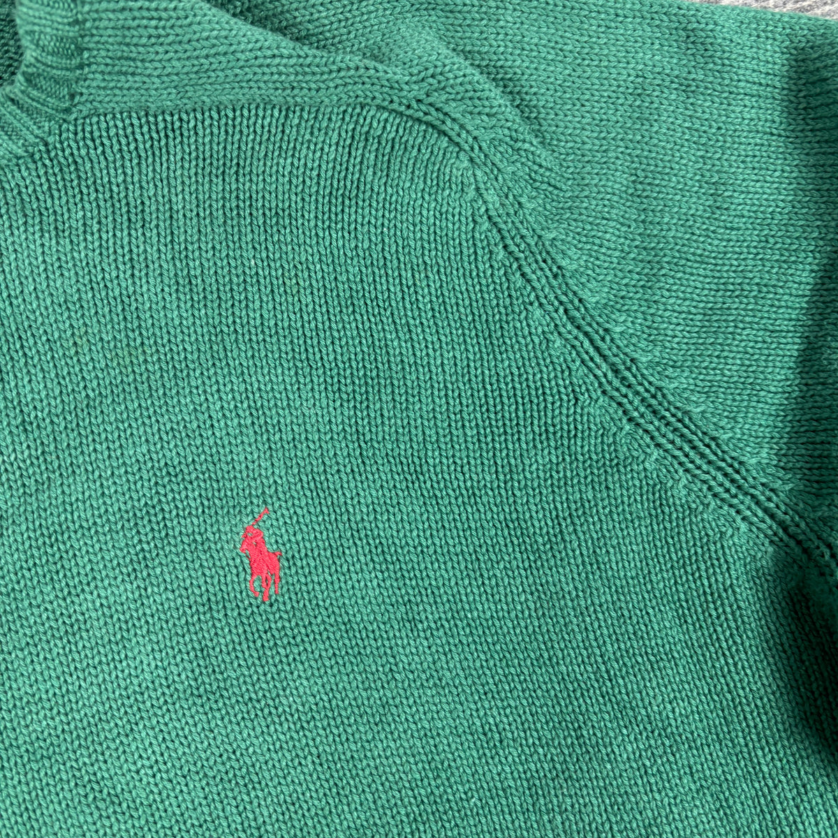 Vintage 90s Polo Ralph Lauren Knit Jumper Men's XL Green Red Small Pony Golf Core