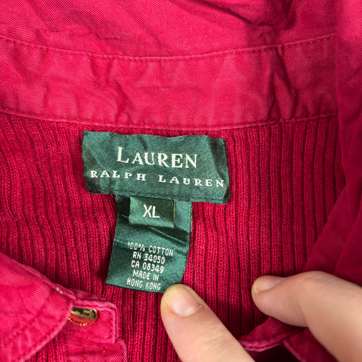 Lauren Ralph Lauren Ribbed Top Women's Large Red y2k Style T-shirt