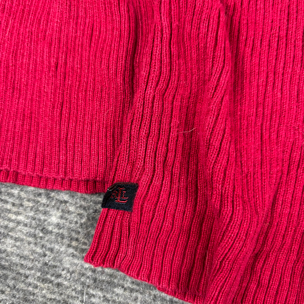 Lauren Ralph Lauren Ribbed Top Women's Large Red y2k Style T-shirt