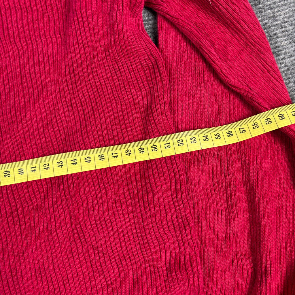 Lauren Ralph Lauren Ribbed Top Women's Large Red y2k Style T-shirt