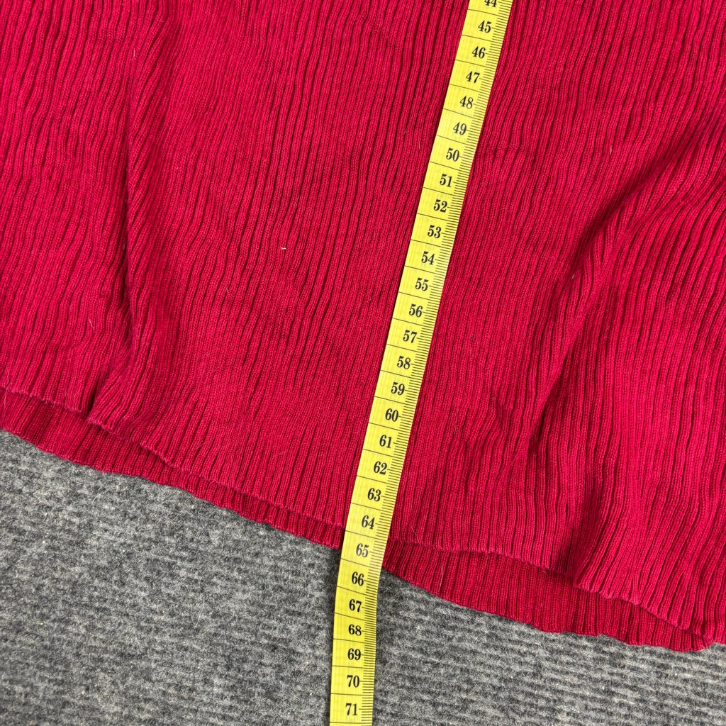 Lauren Ralph Lauren Ribbed Top Women's Large Red y2k Style T-shirt