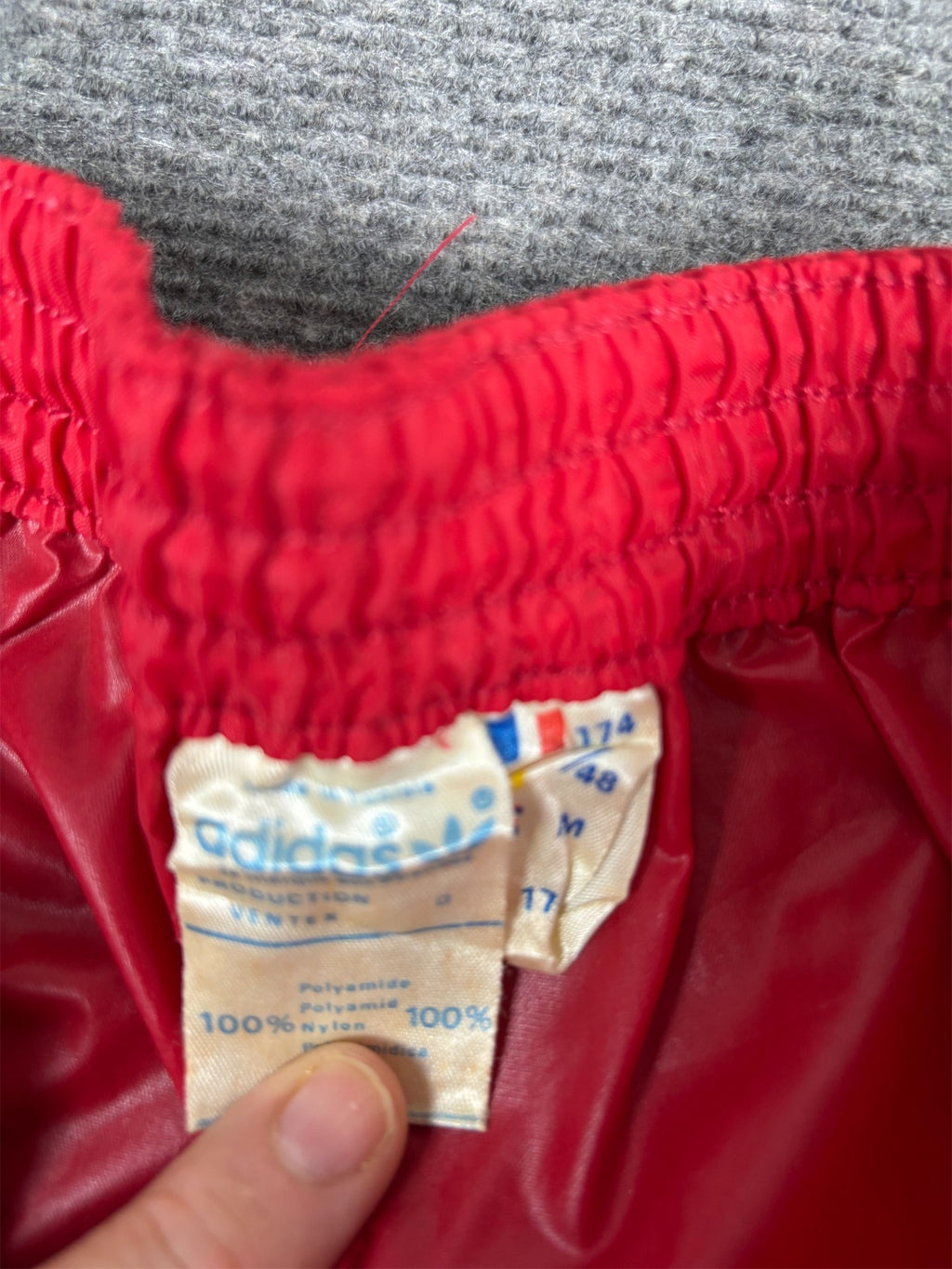 Vintage 80's Adidas Track Pants Women's S/M Red White 3 Stripe Button Zip Joggers Straight Leg