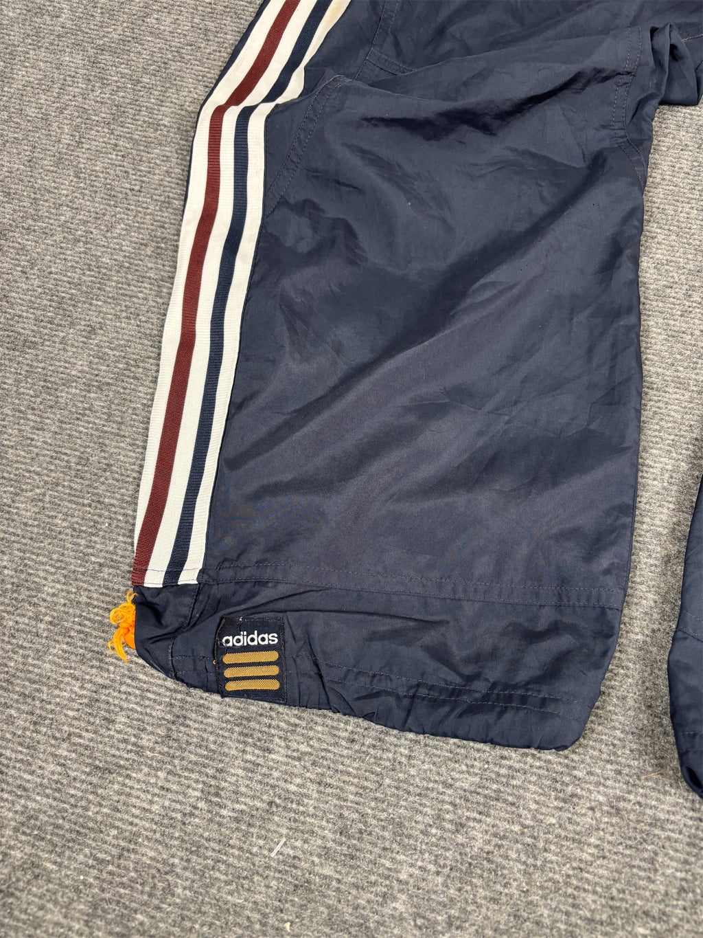 Vintage Y2K Adidas Track Pants Men's M Navy Cargo 3 Stripe Bungee Ankle Baggy Jogger