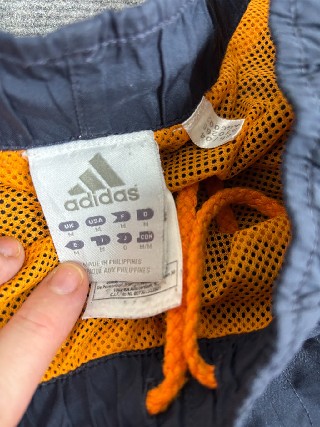 Vintage Y2K Adidas Track Pants Men's M Navy Cargo 3 Stripe Bungee Ankle Baggy Jogger