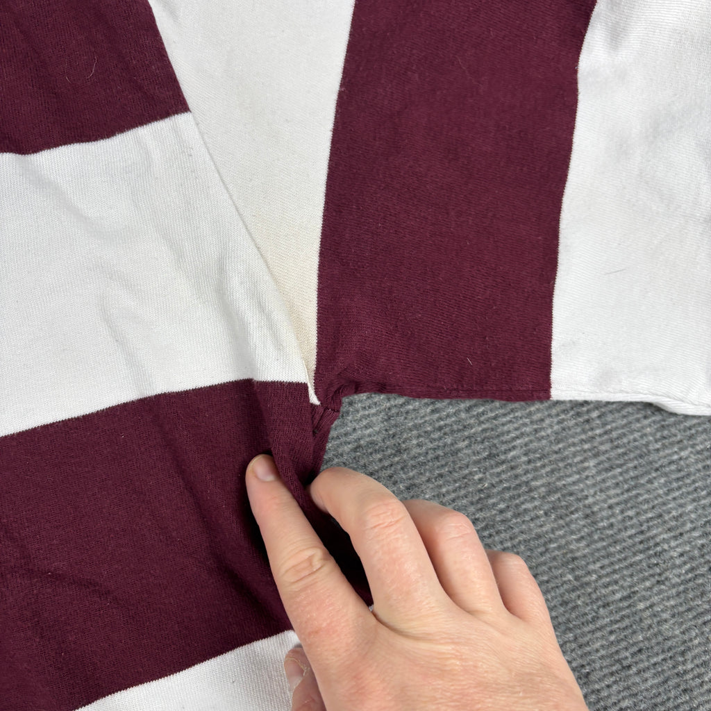 Vintage Charles River Rugby Polo Men's Small Red White Striped Shirt