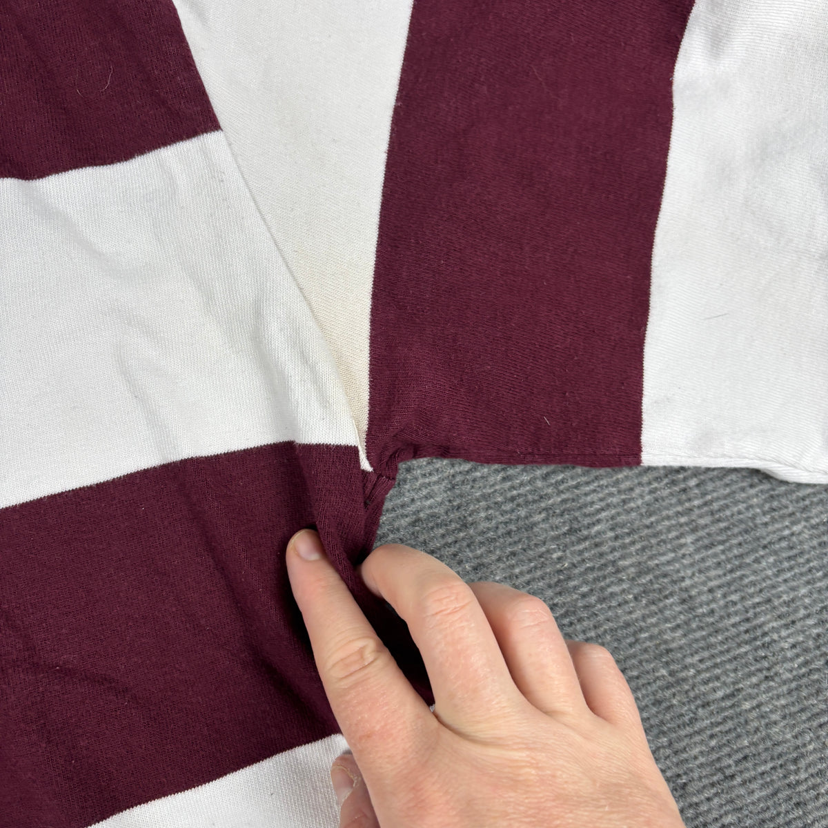 Vintage Charles River Rugby Polo Men's Small Red White Striped Shirt