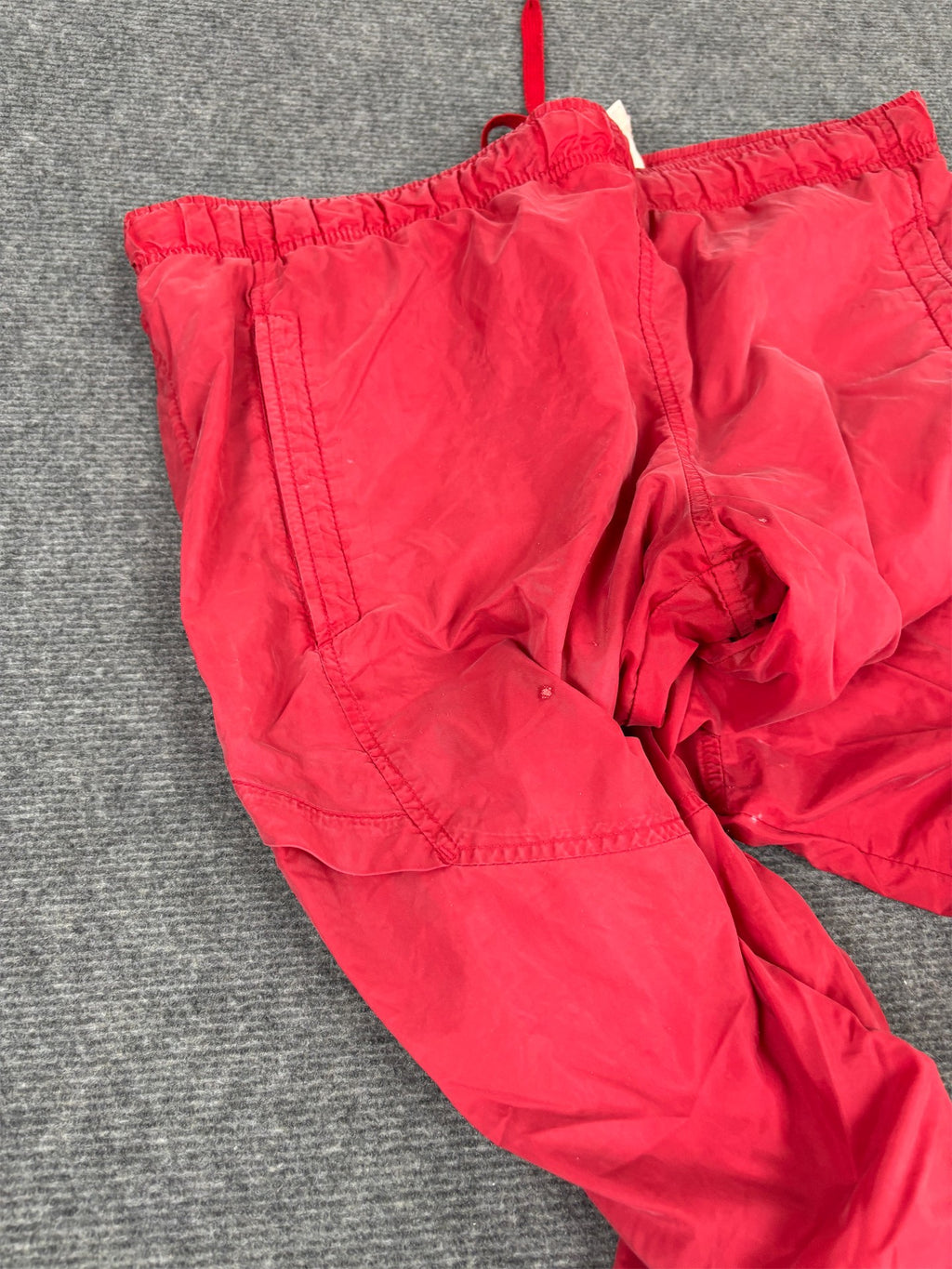 Vintage Y2K Nike Track Pants Men's M Red White Swoosh Stitching Detail Baggy Joggers