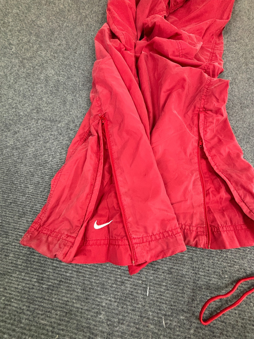 Vintage Y2K Nike Track Pants Men's M Red White Swoosh Stitching Detail Baggy Joggers