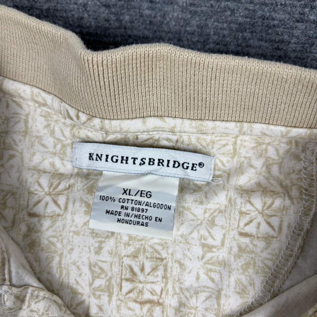Knightsbridge Retro Polo Shirt Men's Large Cream Orange Golf Palm Springs Core