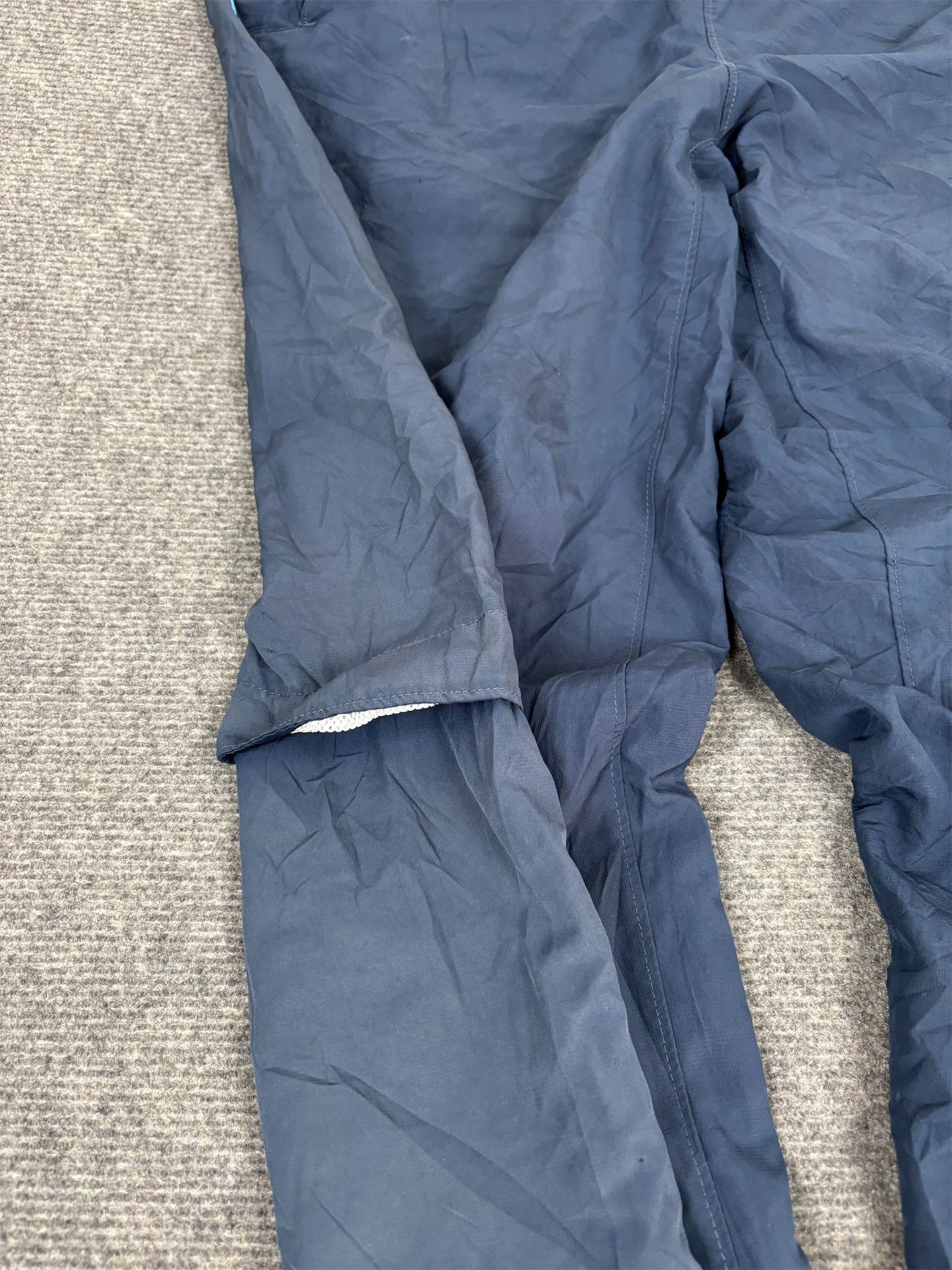 Vintage Y2K Nike Track Pants Men's M Blue Two Tone White Piping Joggers Wide Leg