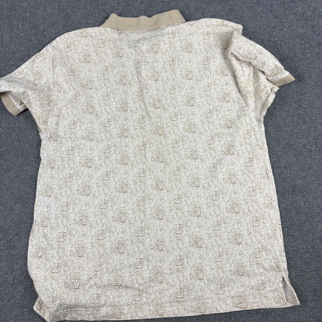 Knightsbridge Retro Polo Shirt Men's Large Cream Orange Golf Palm Springs Core