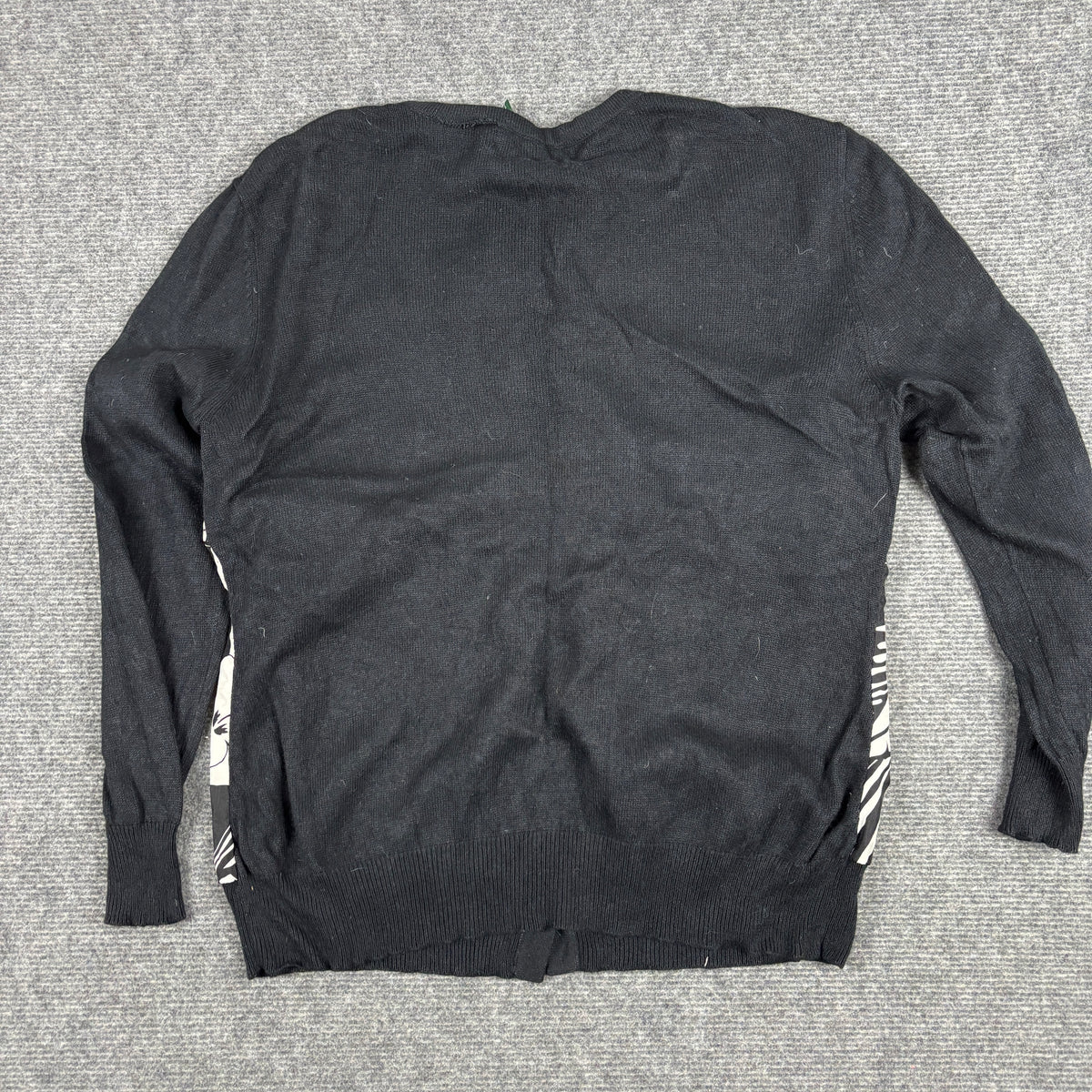 Lauren Ralph Lauren Cashmere Silk Cardigan Women's Large Black White y2k Style