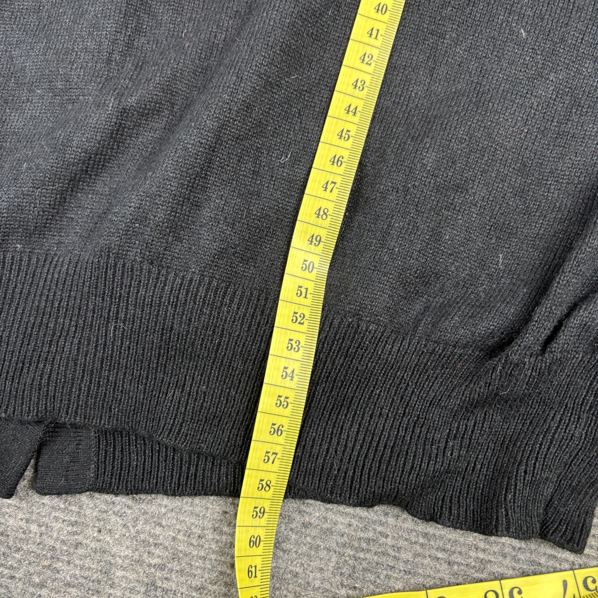 Lauren Ralph Lauren Cashmere Silk Cardigan Women's Large Black White y2k Style