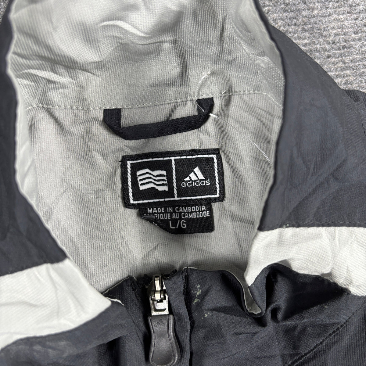 Vintage y2k Adidas Climacool Jacket Men's Large Black Grey 1/4 Zip Gilet Golf Core