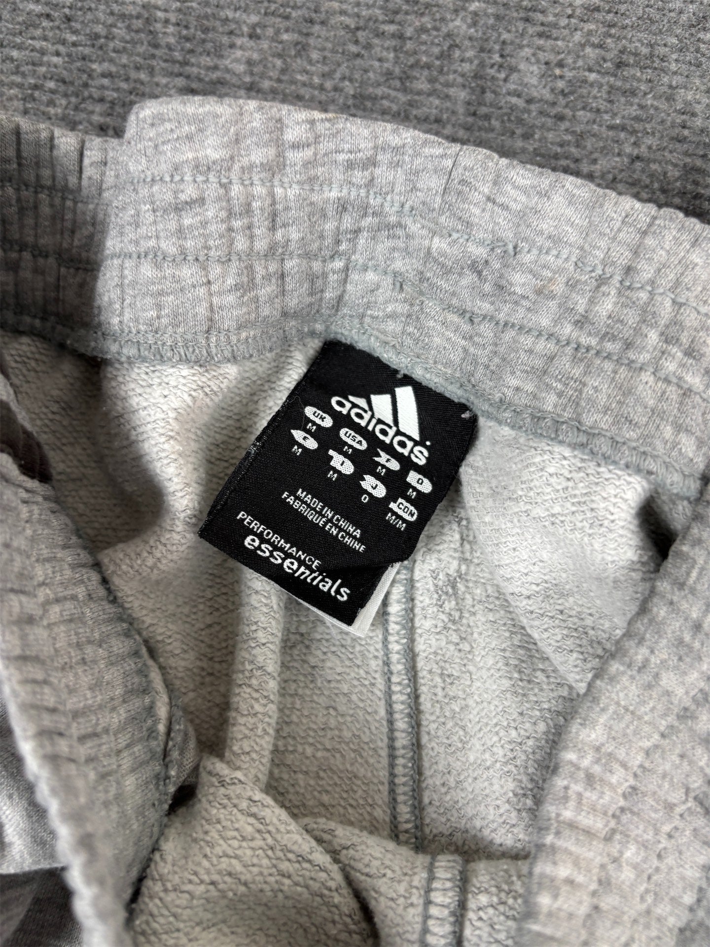 Classic Adidas Track Pants Men's M Grey Black 3 stripe Sweatpants Wide Leg
