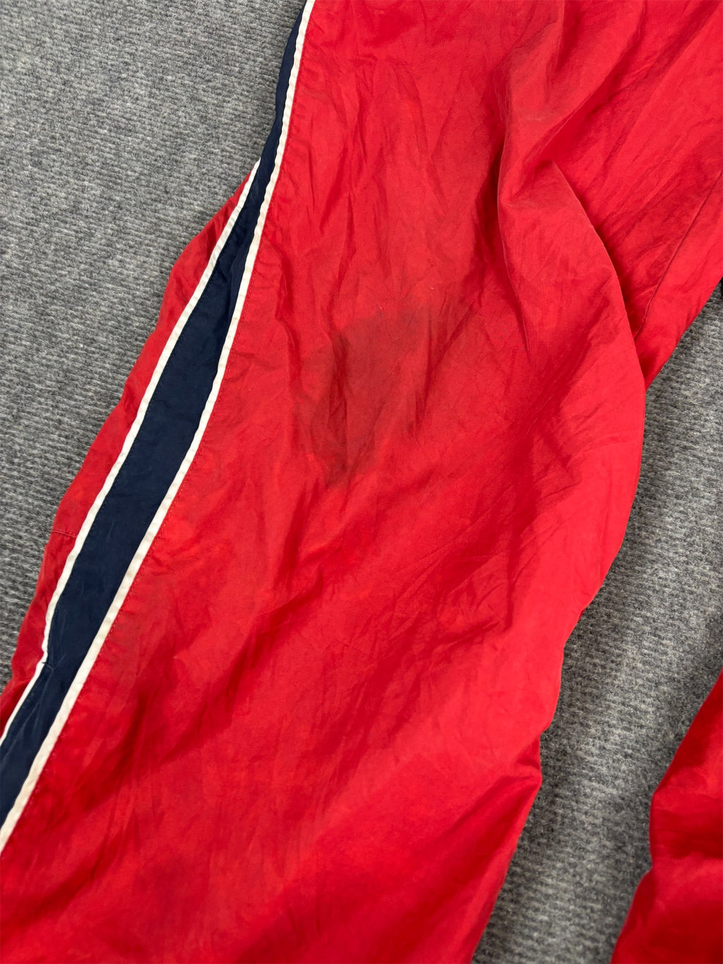 Vintage Y2K Nike Track Pants Men's M Red Navy White Piping Joggers Bottoms Wide Leg