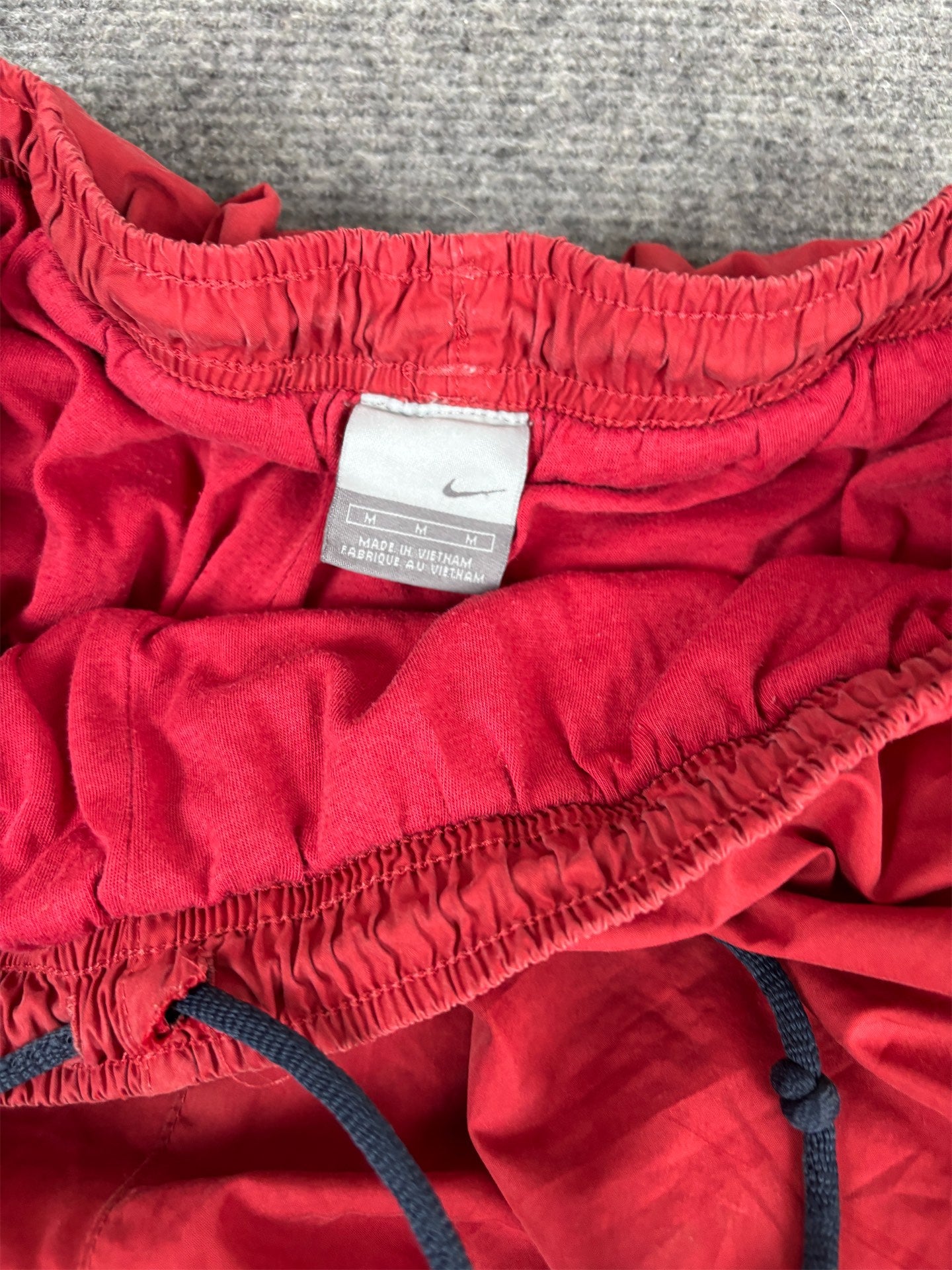 Vintage Y2K Nike Track Pants Men's M Red Navy White Piping Joggers Bottoms Wide Leg