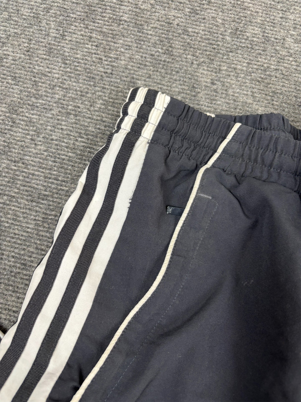 Vintage Y2K Adidas Track Pants Men's S Grey White Piping 3 Stripe Joggerss Straight Leg