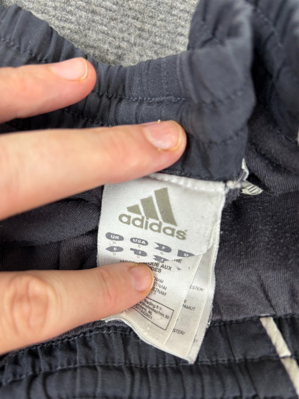 Vintage Y2K Adidas Track Pants Men's S Grey White Piping 3 Stripe Joggerss Straight Leg