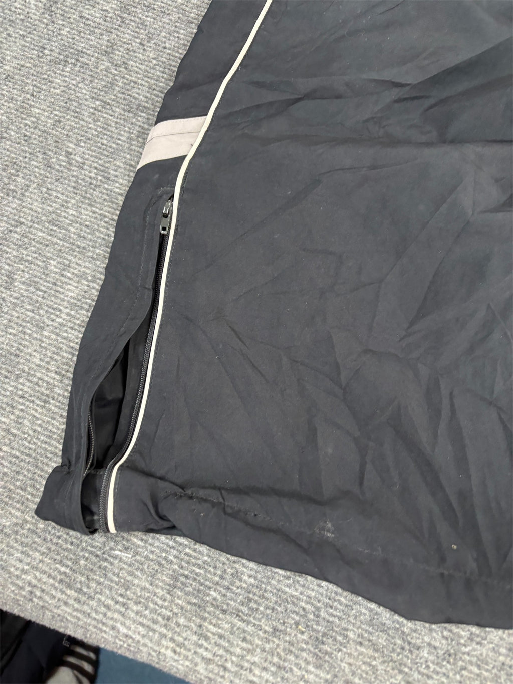 Vintage Y2K Nike Track Pants Men's XL Black White Piping Spell Out Joggers Wide Leg