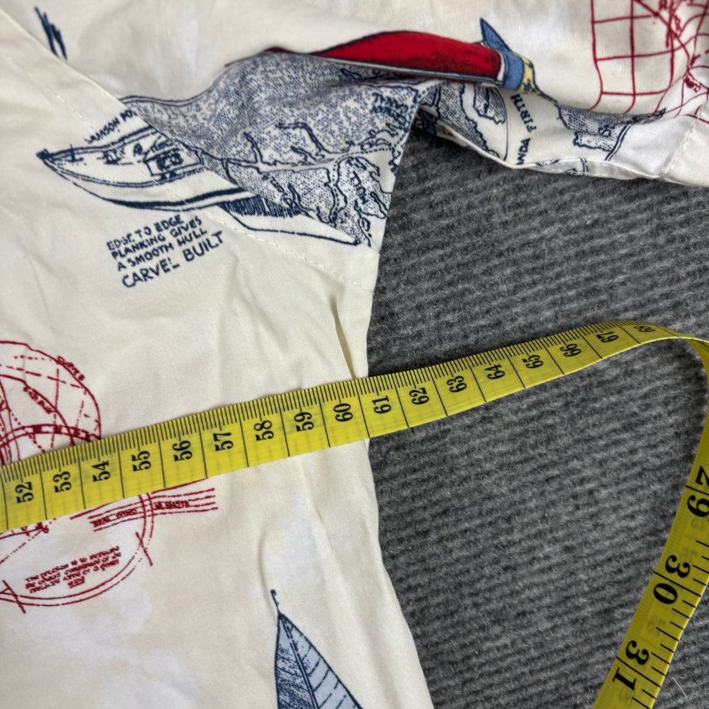 Natural Issue Nautical Print Shirt Men's Medium All Over Graphic Boatwear