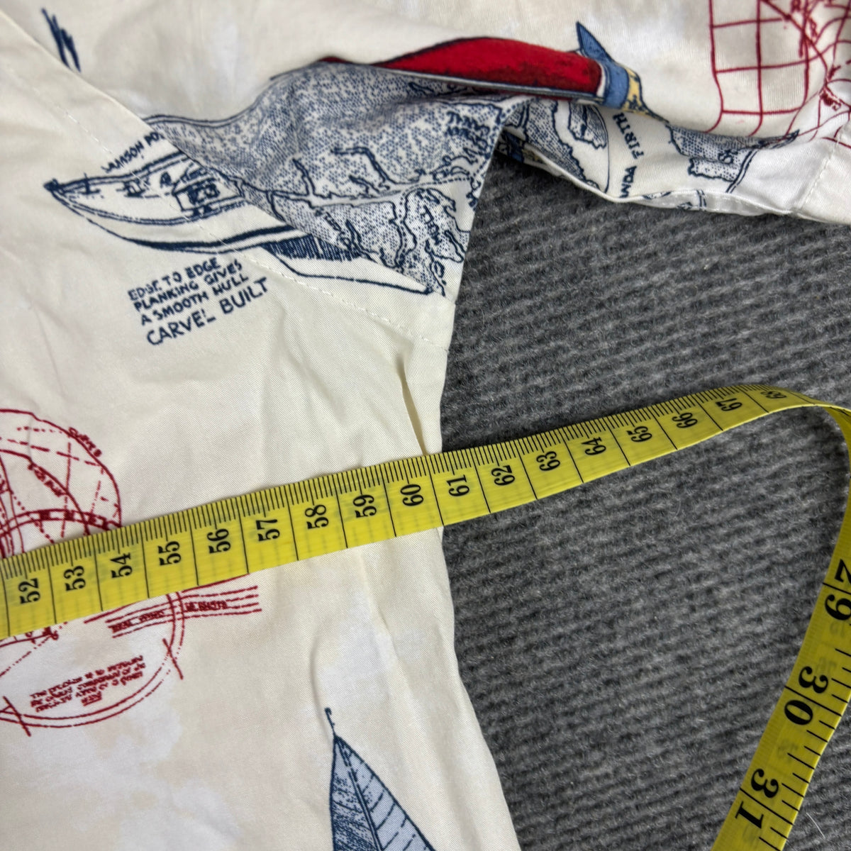Natural Issue Nautical Print Shirt Men's Medium All Over Graphic Boatwear