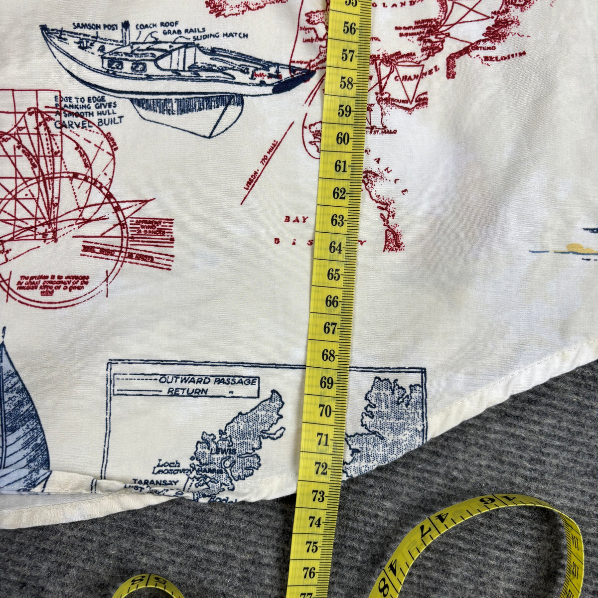 Natural Issue Nautical Print Shirt Men's Medium All Over Graphic Boatwear