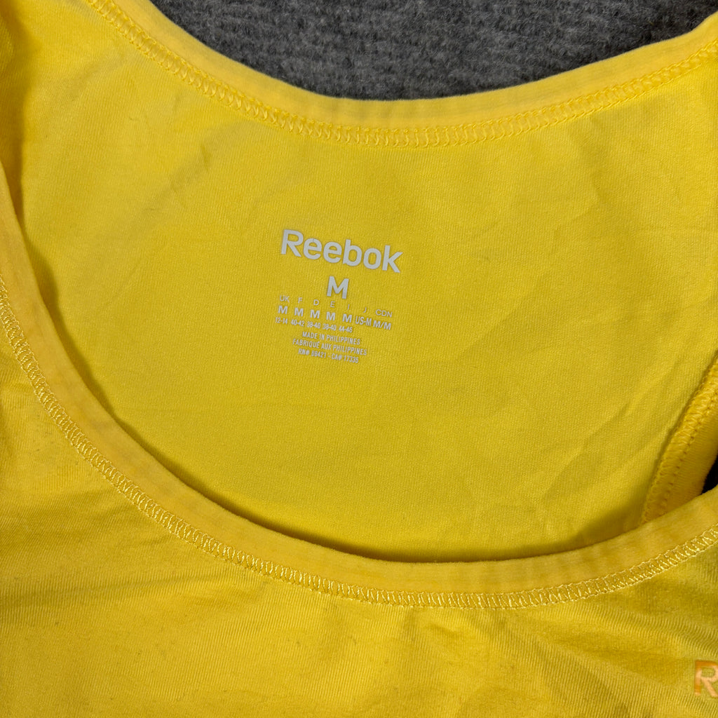 Reebok Activewear Tank Top Women's Small Medium Yellow Stretch Scoop Neck