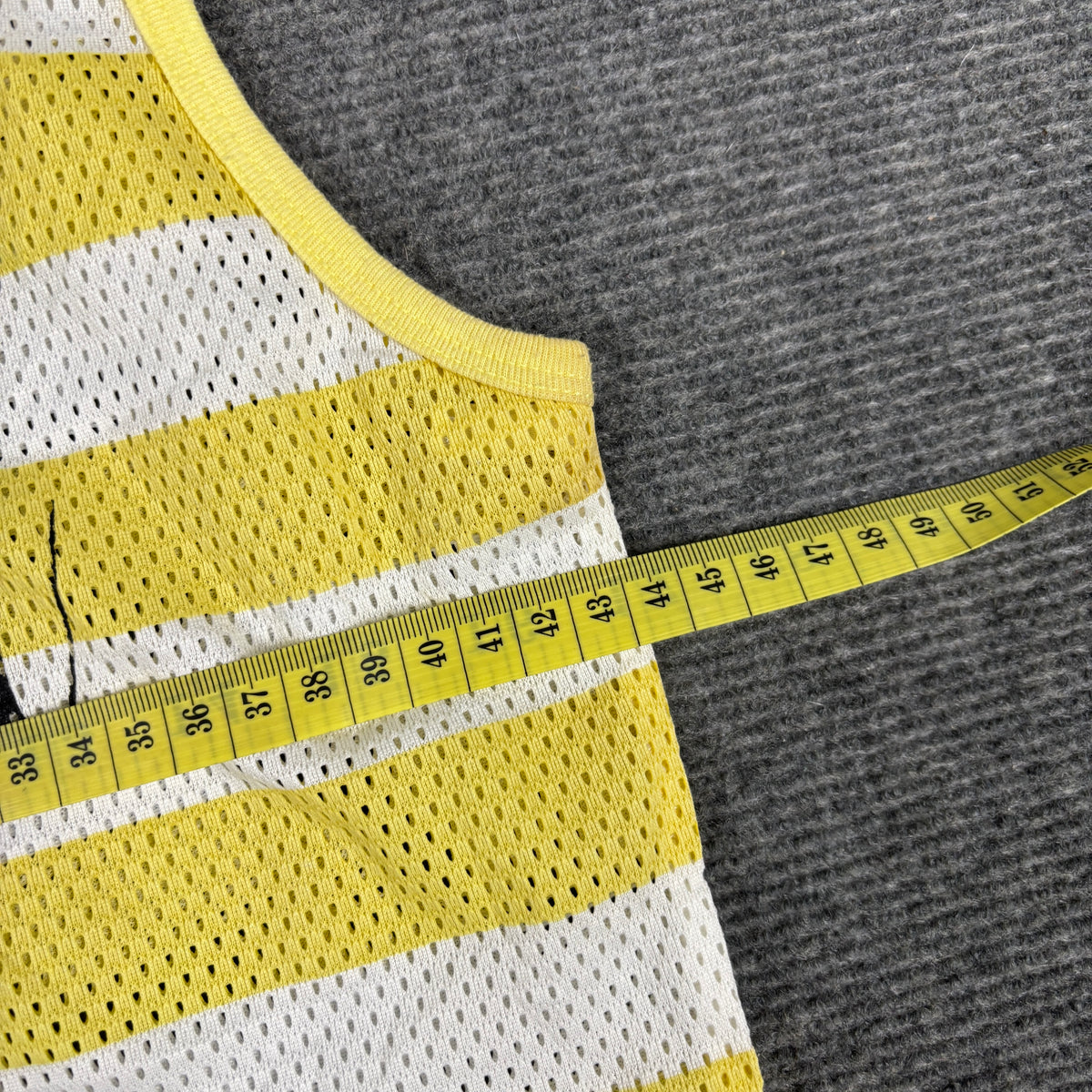 y2k FIla mesh tank top women's small yellow white activewear t-shirt