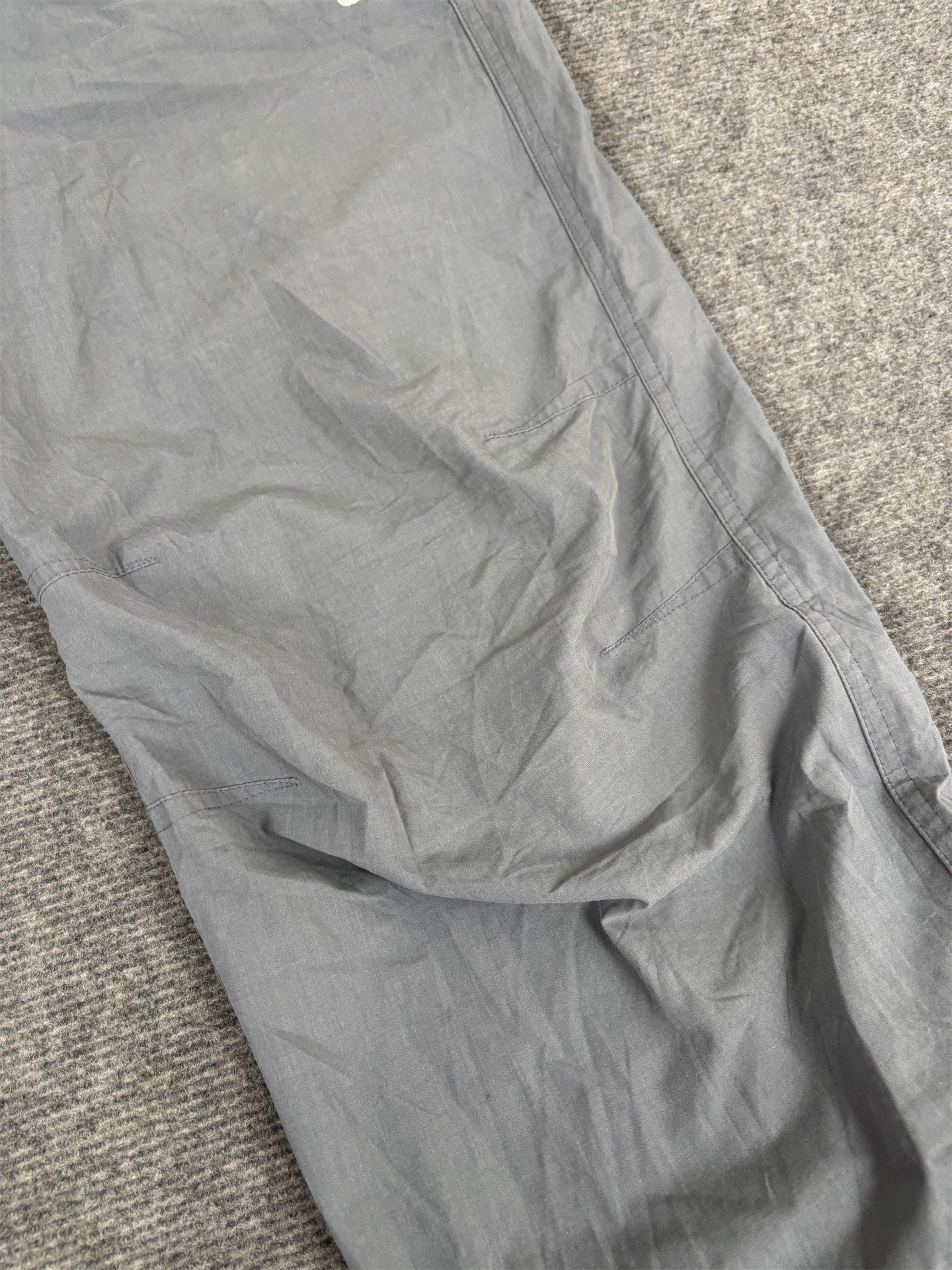 Vintage Y2K Nike Track Pants Women's XL Grey White Swoosh Hiking Style Trousers Straight Leg