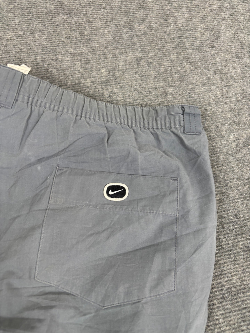 Vintage Y2K Nike Track Pants Women's XL Grey White Swoosh Hiking Style Trousers Straight Leg
