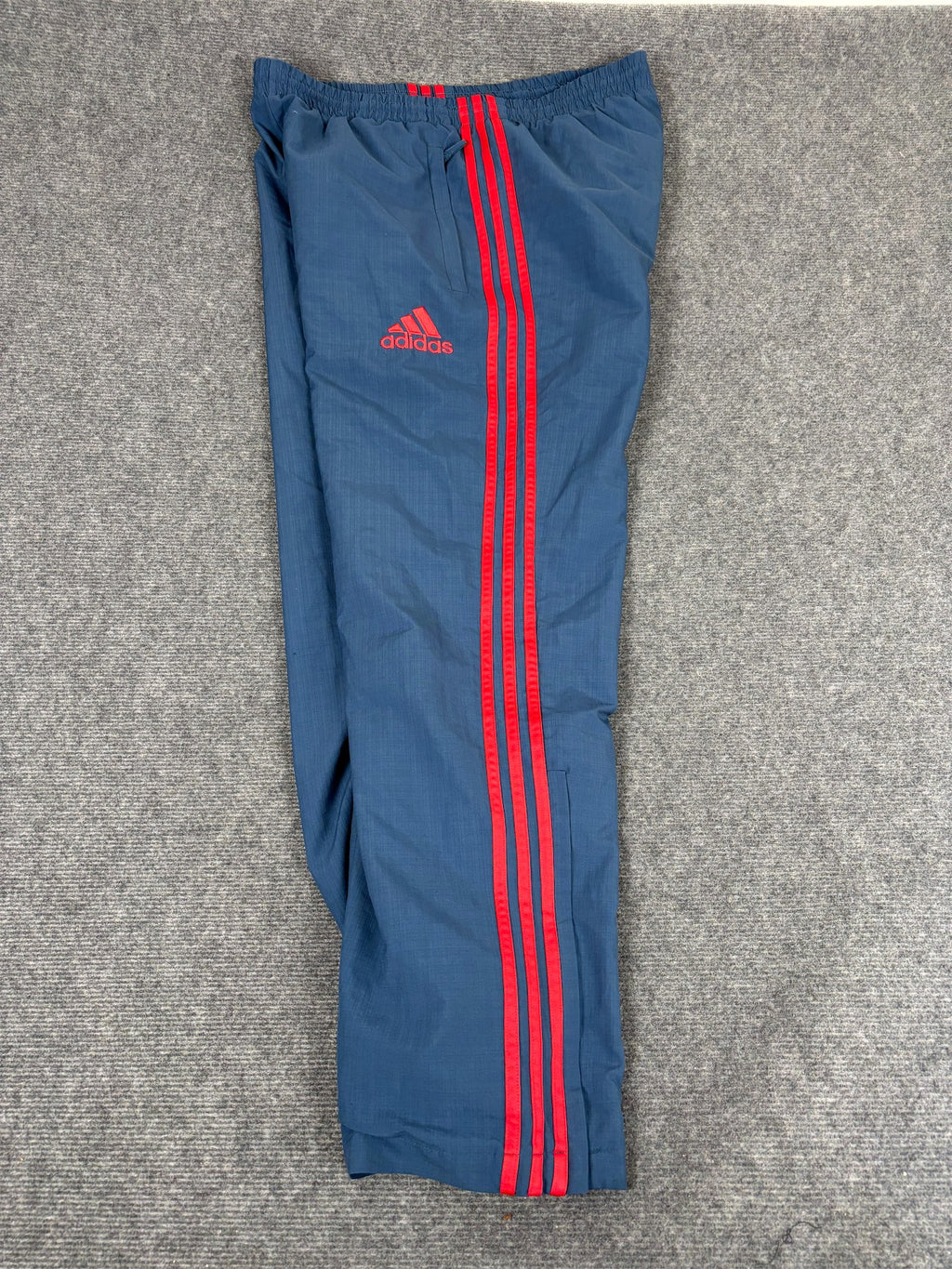 Classic Adidas Track Pants Men's L Blue Red 3 Stripe Munster Rugby Joggers Wide Leg