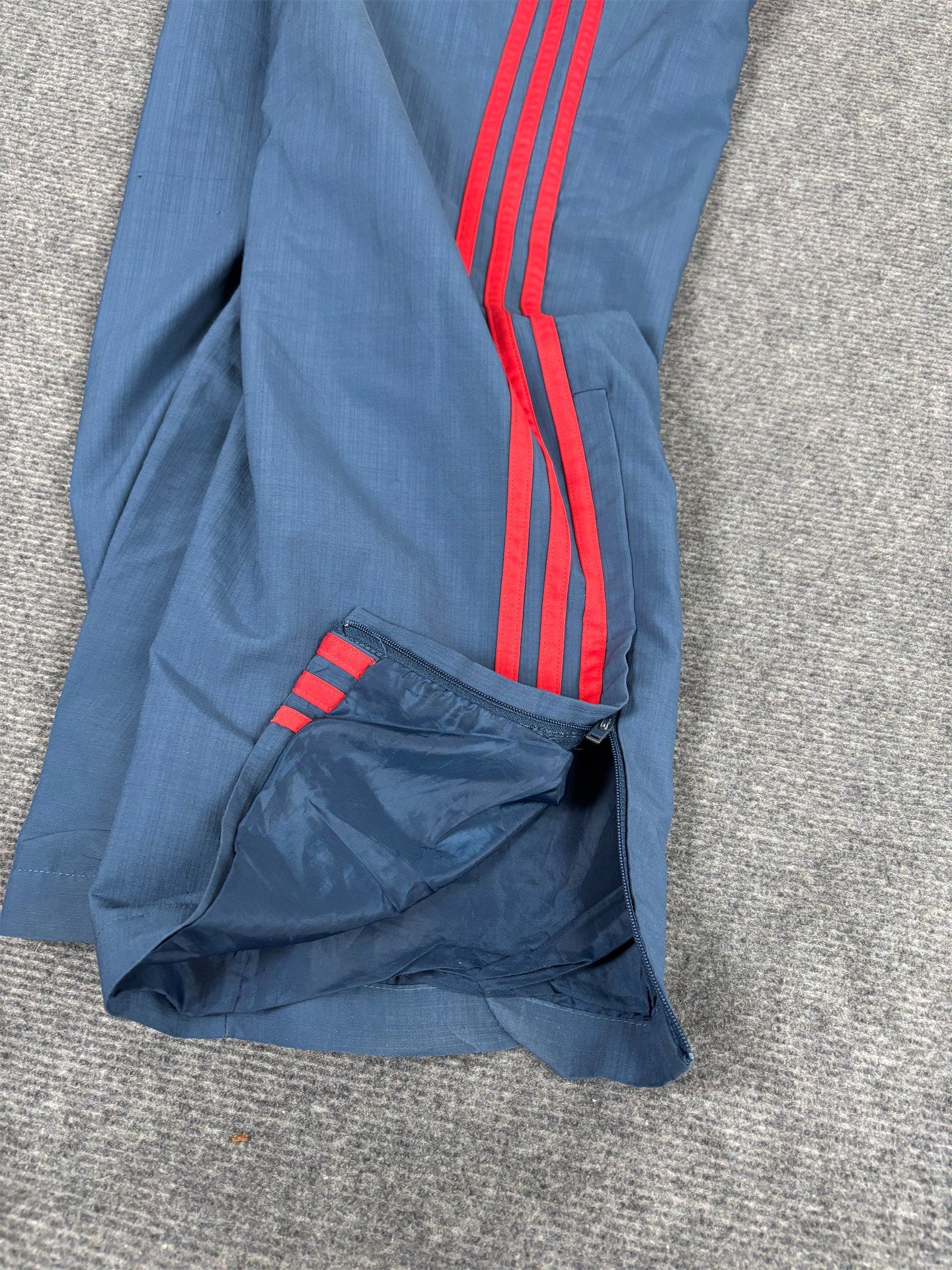 Classic Adidas Track Pants Men's L Blue Red 3 Stripe Munster Rugby Joggers Wide Leg