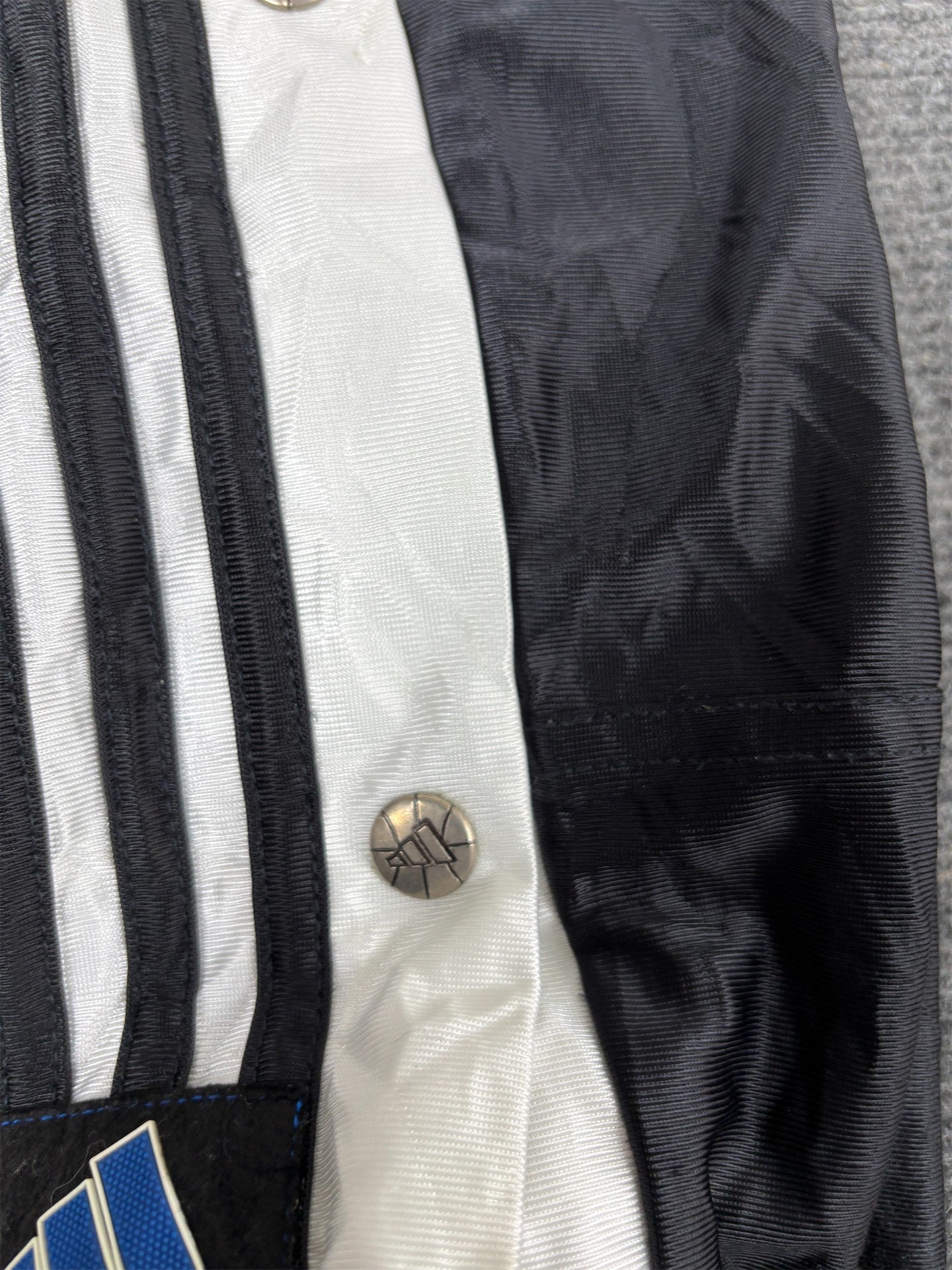 Vintage Y2K Adidas Track Pants Men's XL Black White 3 Stripe Tear Away Joggers Wide Leg