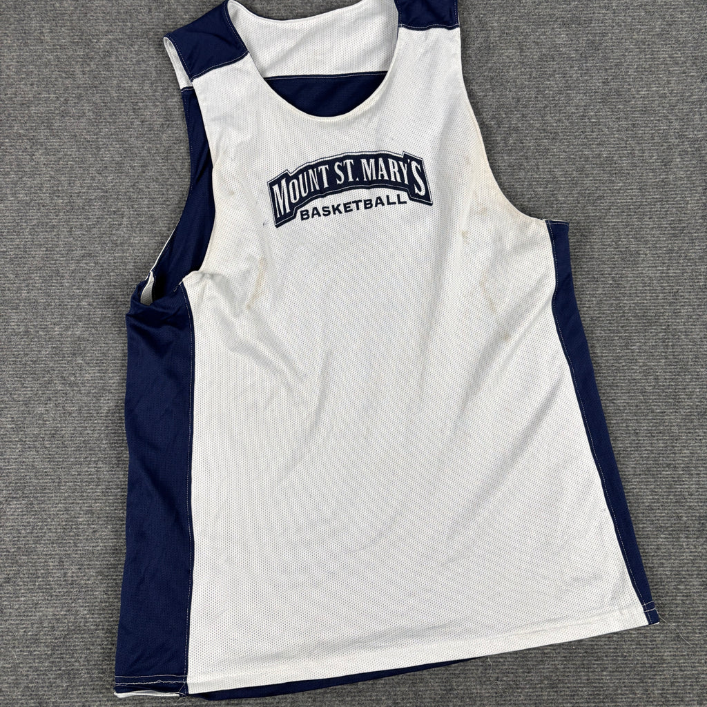 Vintage Nike Reversible Basketball Jersey Men's Medium Blue White Mount St. Mary's Sportswear