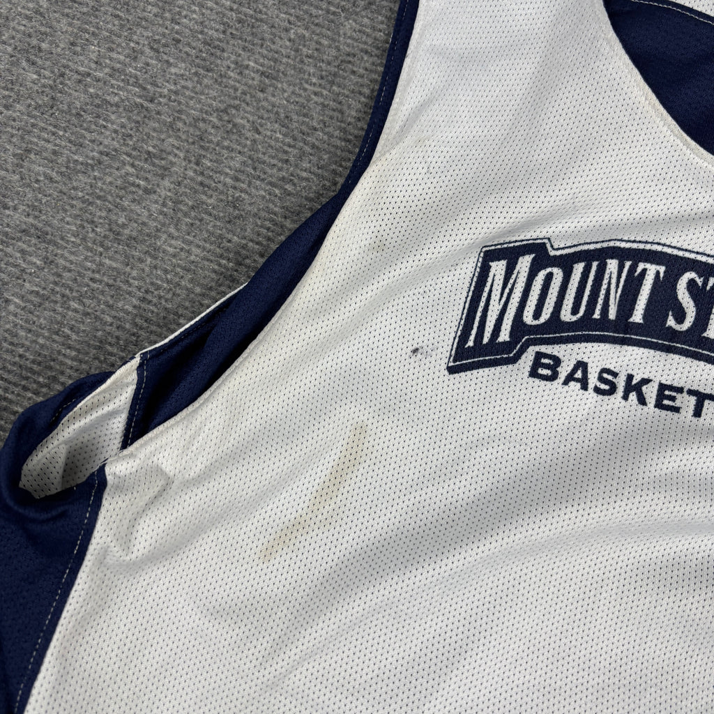 Vintage Nike Reversible Basketball Jersey Men's Medium Blue White Mount St. Mary's Sportswear