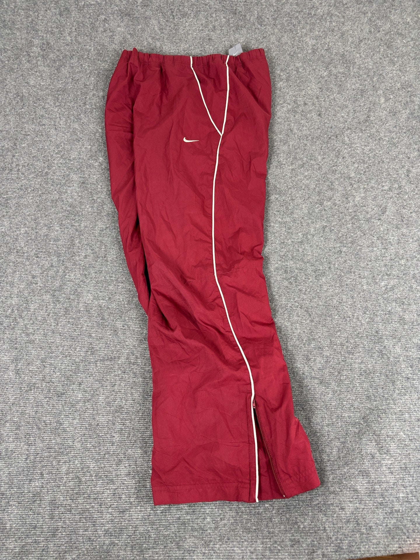 Vintage Y2K Nike Track Pants Women's S Red White Piping Swoosh Joggers Bottoms