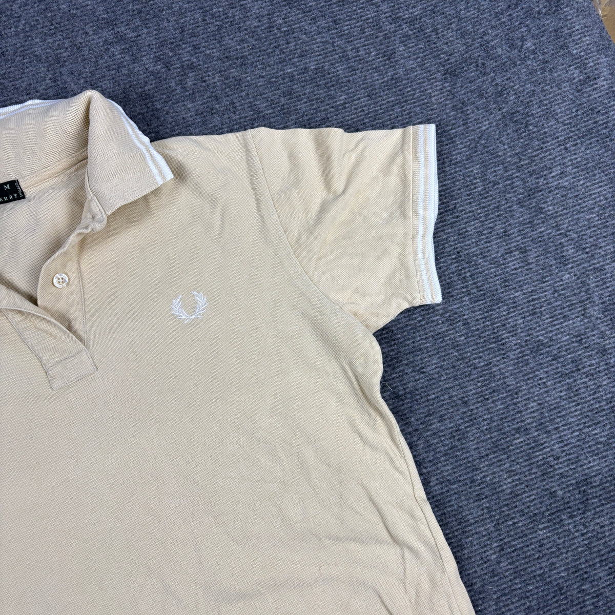 Fred Perry Cropped Polo Women's XS Cream White Petite Top