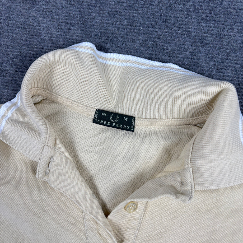 Fred Perry Cropped Polo Women's XS Cream White Petite Top