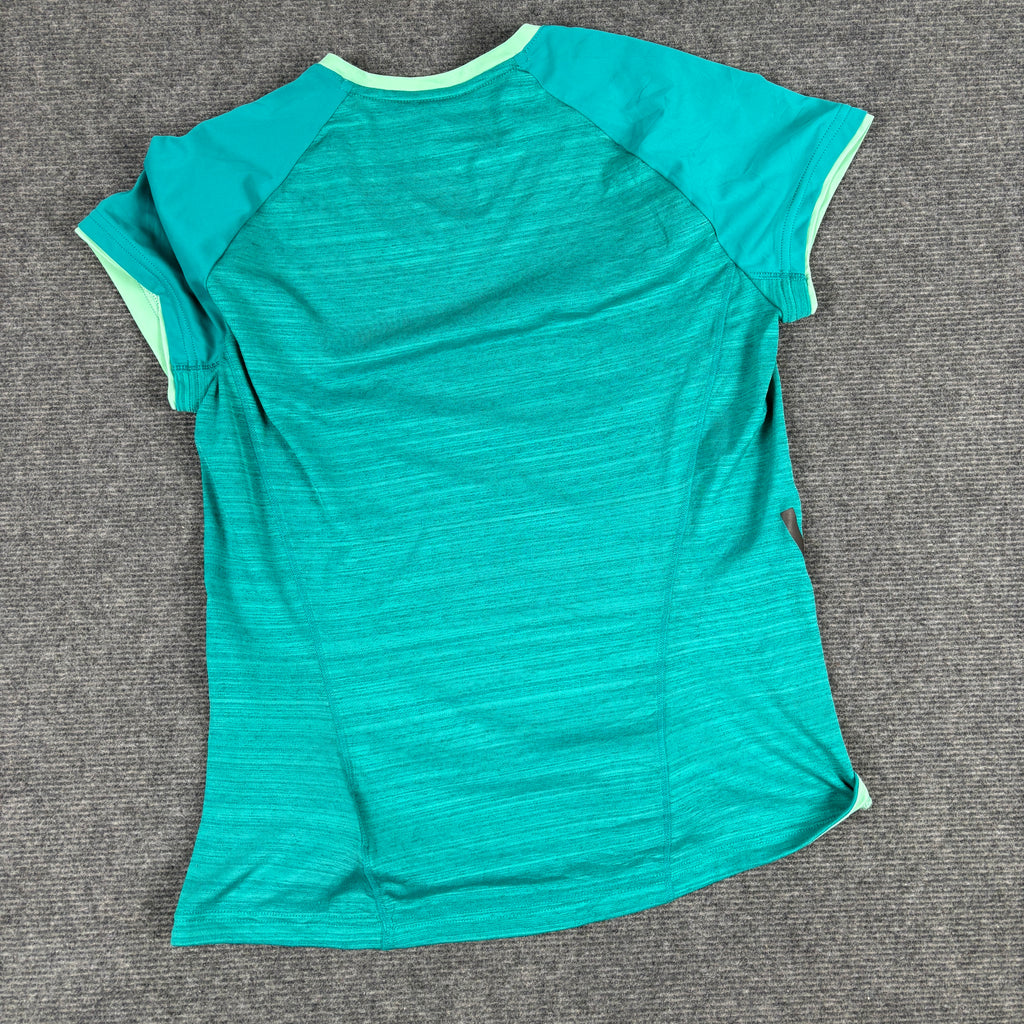y2k Adidas Supanova Running Top Women's Small Green Activewear T-shirt