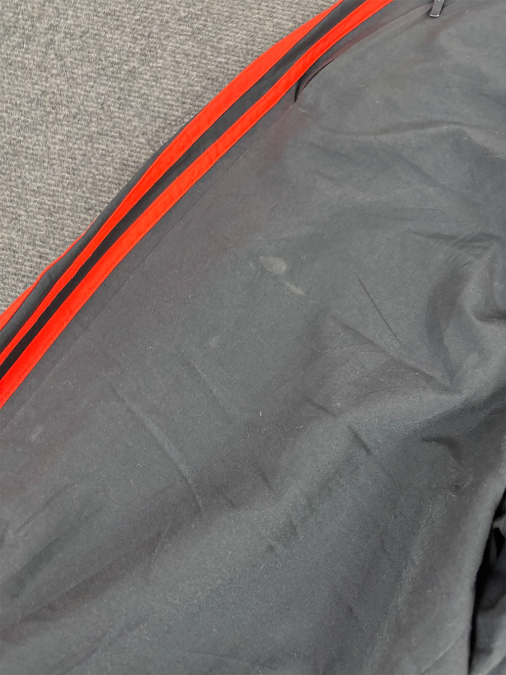 Vintage Y2K Adidas Track Pants Men's XL Black Orange Logo 3 Stripe Joggers Wide Leg
