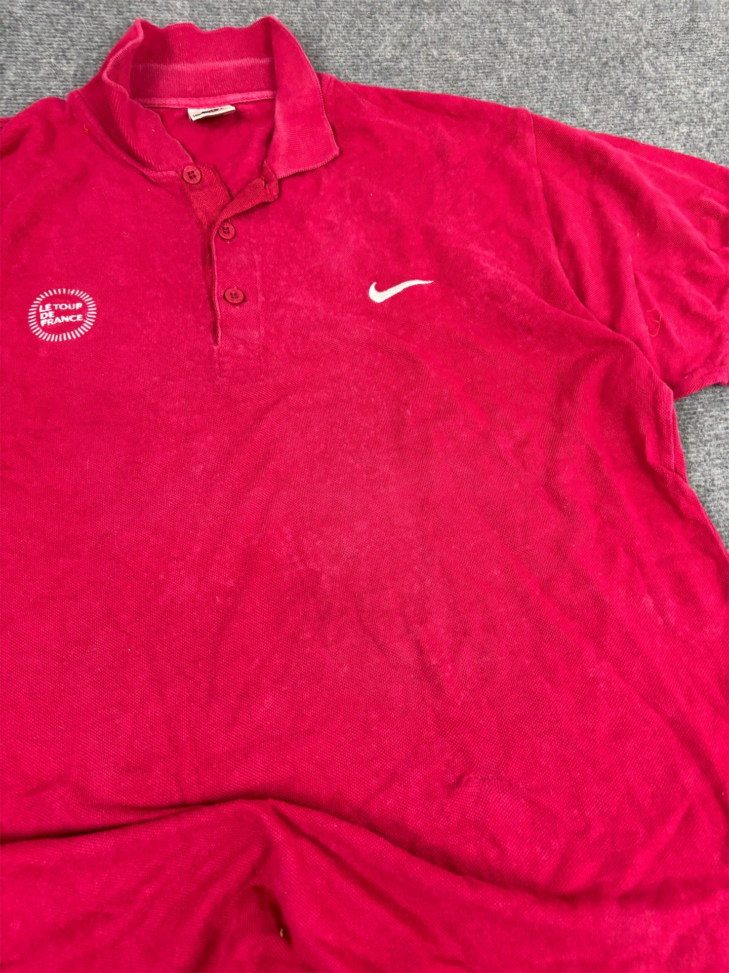 Vintage 90's Nike Polo Men's M Red Tour De France 1998 Shirt Collared