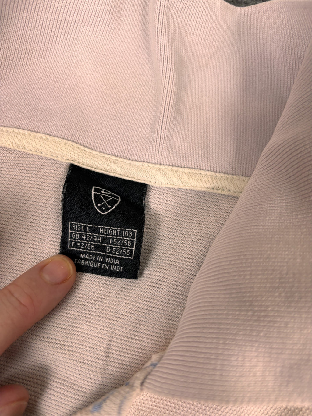 Vintage Y2K Nike Golf Polo Men's L Pink Grey Purple Stripe Swoosh T-shirt Collared