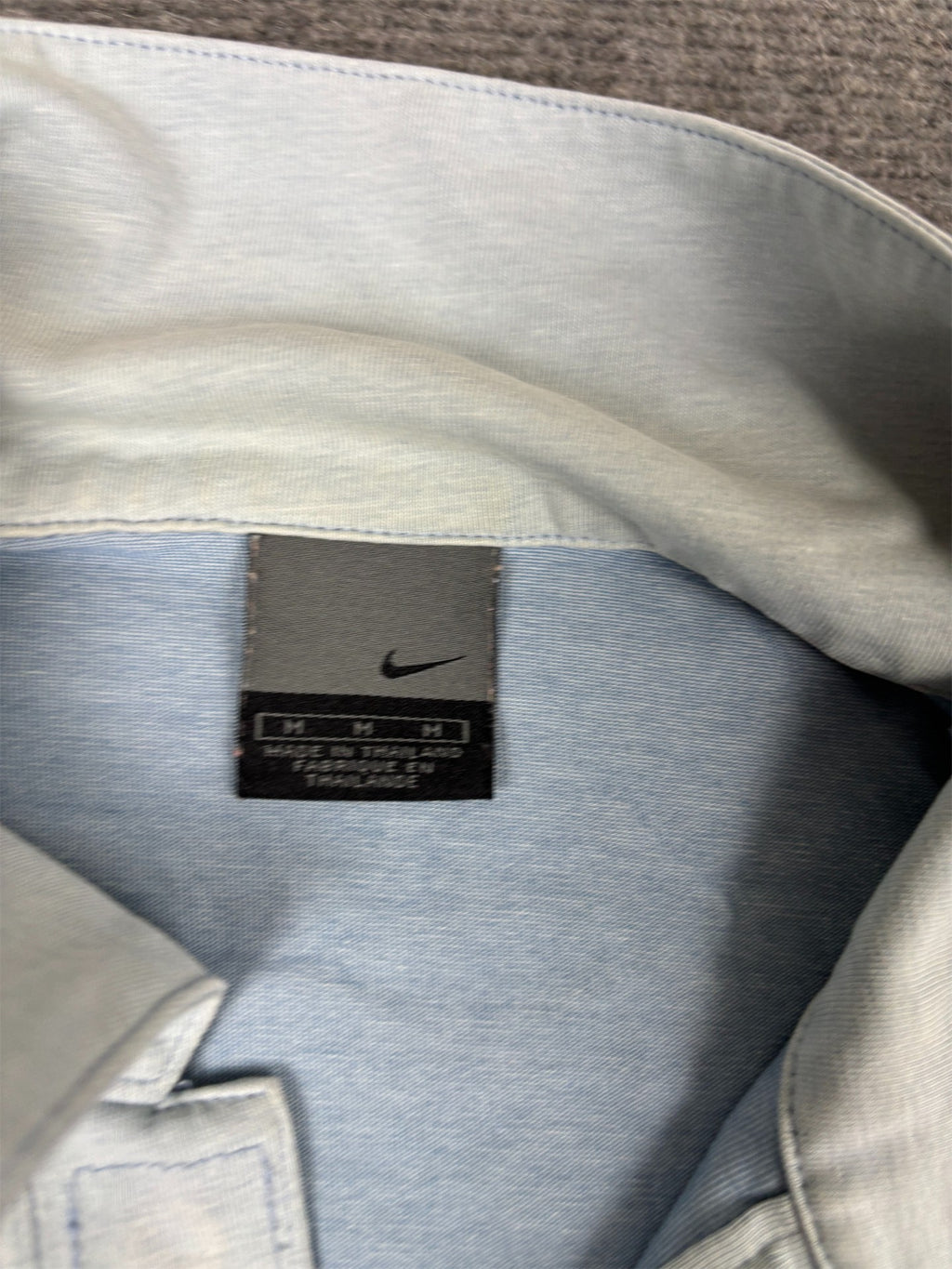 Vintage Y2K Nike Court Polo Men's M Blue Grey Purple Silver Logo Tennis Shirt Collared