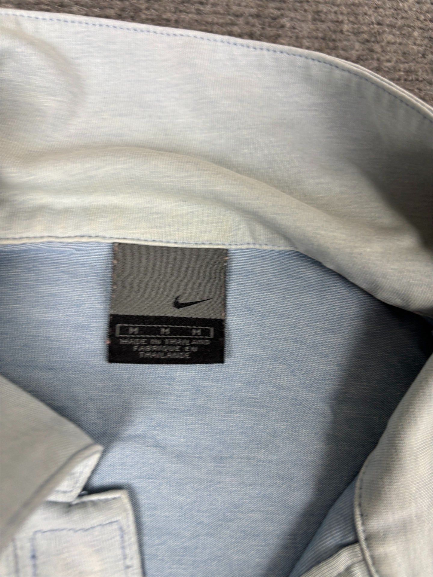 Vintage Y2K Nike Court Polo Men's M Blue Grey Purple Silver Logo Tennis Shirt Collared